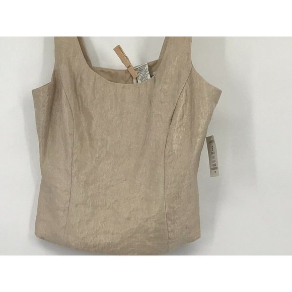 J.R. NITES by CAROL LIN 2pc. Top jacket Tank Blazer women's size 10 beige new - Picture 6 of 6